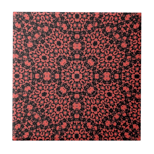 Red geometric pattern for kitchen bathroom table  tile (Front)