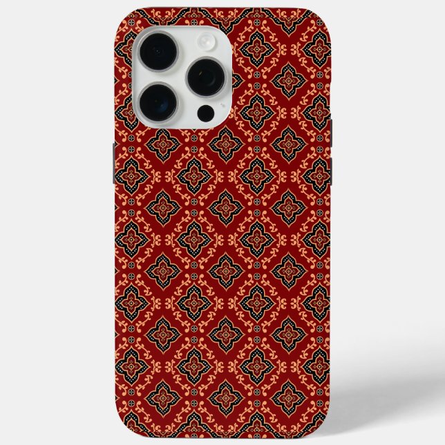 Red Geometric Pattern / Indian Print  Case-Mate iPhone Case (Back)