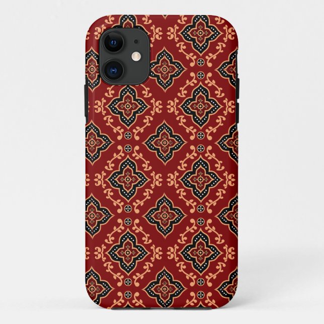 Red Geometric Pattern / Indian Print  Case-Mate iPhone Case (Back)