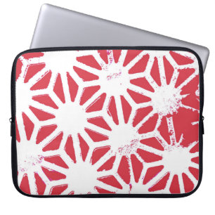 Red geometric pattern laptop sleeve