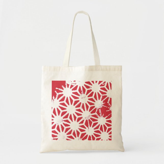 Red geometric pattern tote bag (Front)