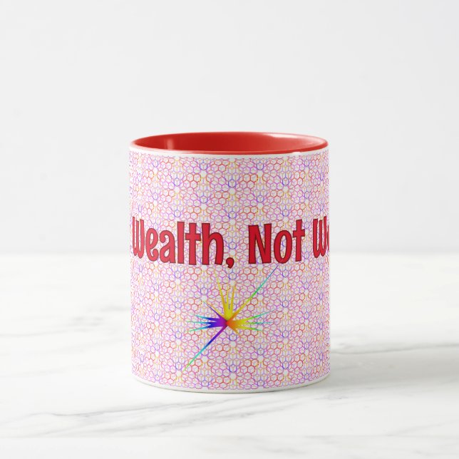Red Geometric Tax Wealth, Statement Mug (Center)