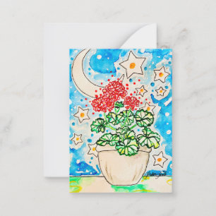 Red Geranium Card