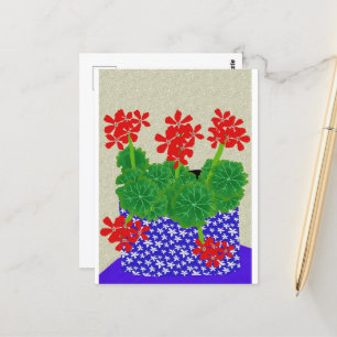 Red Geranium Postcard