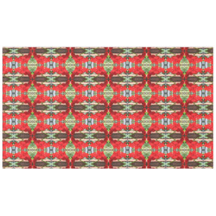 Red Geranium Stripes Tablecloth