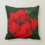 Red Geraniums Green Pillow by Sharles<br><div class="desc">Decorative,  reversible  Red Geraniums & Green leaves sofa throw Pillow by Sharles.</div>