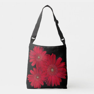 Red Gerber Daisy Close Up Photograph Crossbody Bag