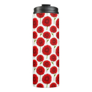 Red Gerbera Daisy Bouquet Thermal Tumbler