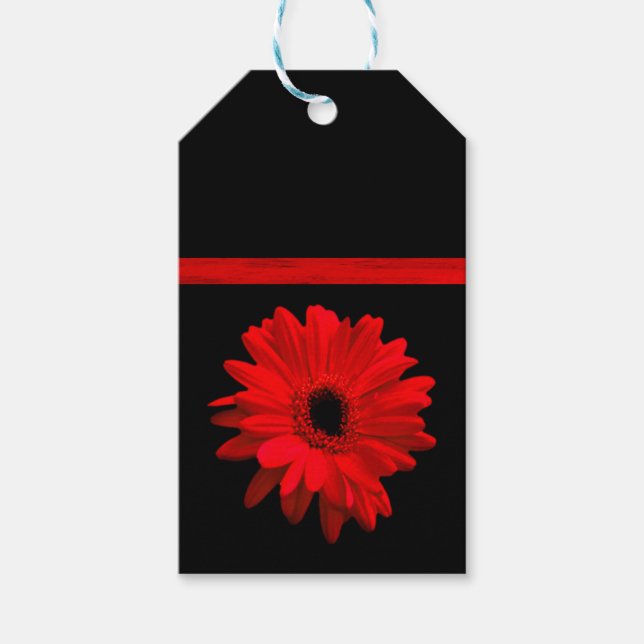 Red Gerbera Daisy Design Gift Tags (Front)