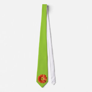 Red Gerbera Daisy Flower Tie