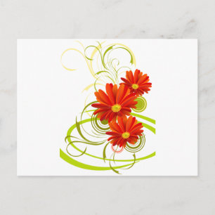 Red Gerbera Daisy Postcard