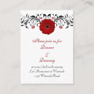 Red Gerbera Daisy Reception Card
