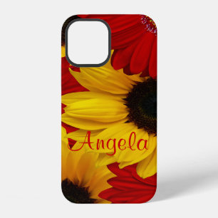 Red Gerbera Daisy Yellow Sunflower iPhone 12 Case
