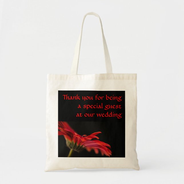 Red Gerbera Flower Wedding Tote Bag (Front)