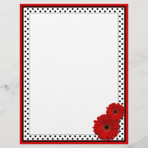 Red Gerbera Polka Dot Customise Your Own Flyers