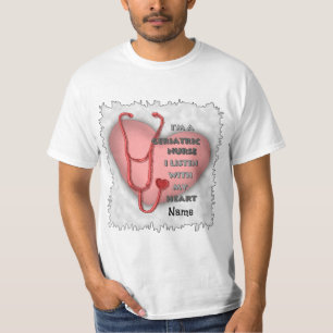 Red Geriatric Nurse Heart T-Shirt