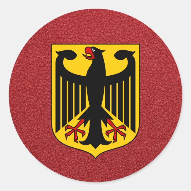 Red Germany Passport Classic Round Sticker (Front)