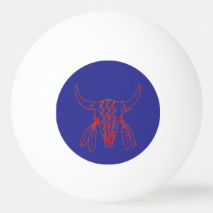 Red Ghost Dance Buffalo 1 star wht ping pong ball