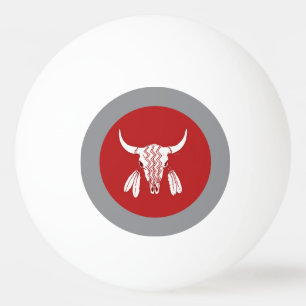Red Ghost Dance Buffalo 1 star wht ping pong ball
