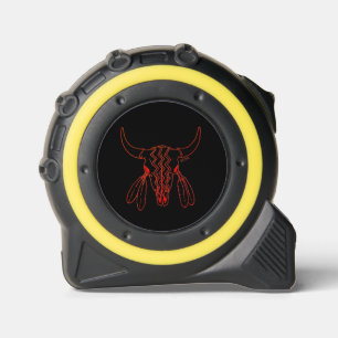 Red Ghost Dance Buffalo black yellow tape measure 1