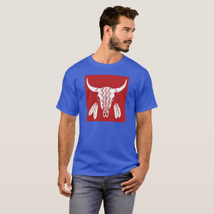 Red Ghost Dance Buffalo blue t-shirt square