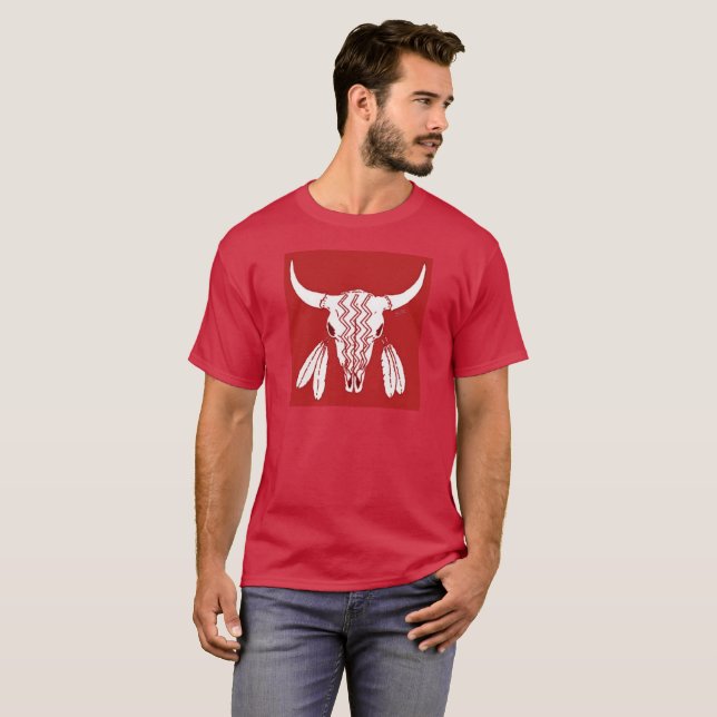 Red Ghost Dance Buffalo cardinal t-shirt (Front Full)