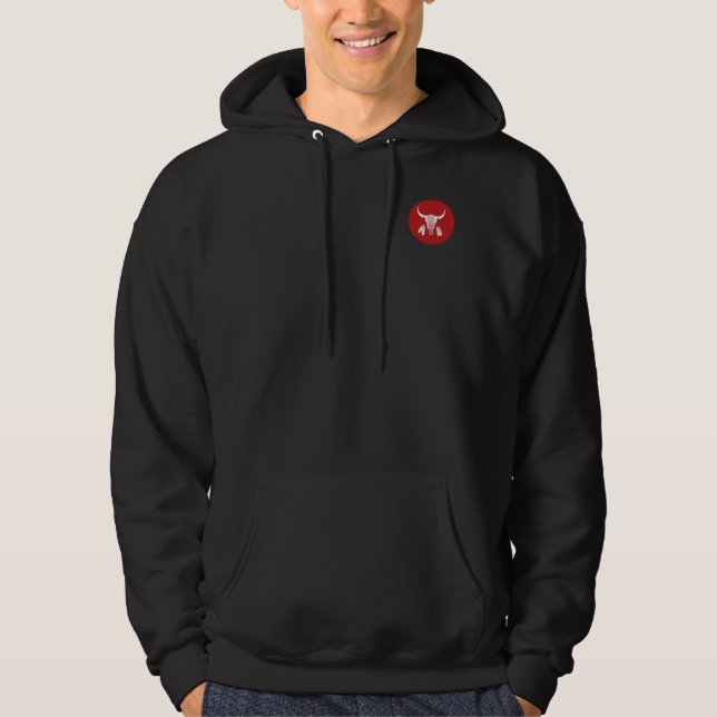 Red Ghost Dance Buffalo circle black hoodie (Front)