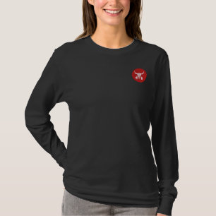 Red Ghost Dance Buffalo circle black long sleeve T-Shirt