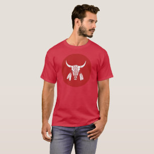 Red Ghost Dance Buffalo circle cardinal t-shirt