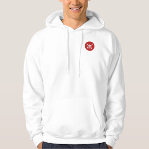 Red Ghost Dance Buffalo circle men white hoodie