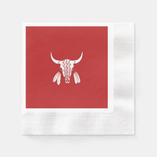 Red Ghost Dance Buffalo cocktail coin paper napkin