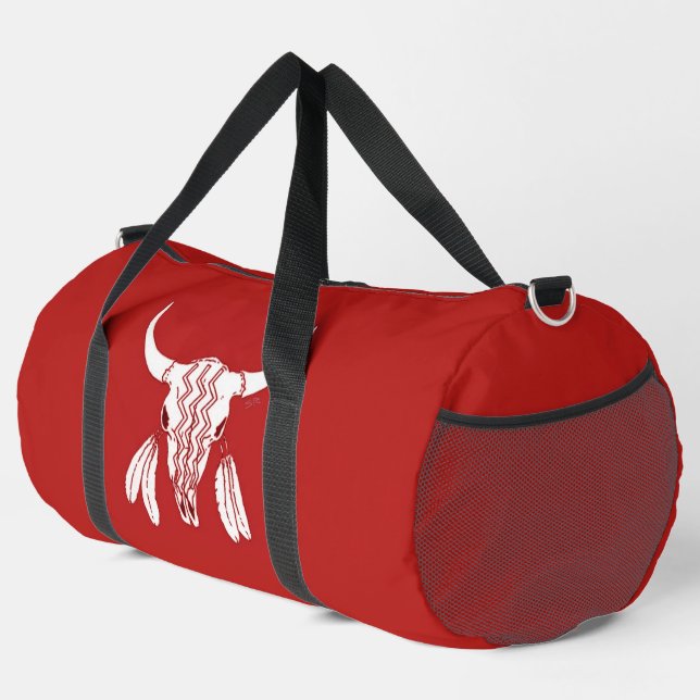 Red Ghost Dance Buffalo duffel bag (Right Corner)