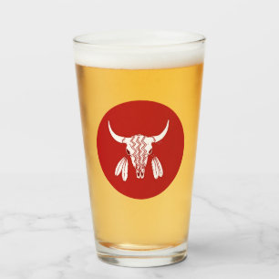 Red Ghost Dance Buffalo glass tumbler