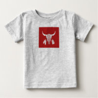 Red Ghost Dance Buffalo grey baby T-shirt