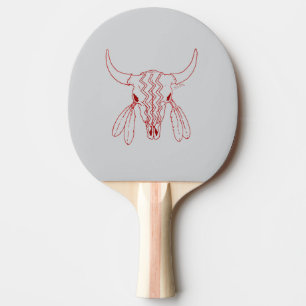 Red Ghost Dance Buffalo grey ping pong paddle