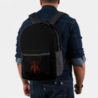 Red Ghost Dance Buffalo line black backpack