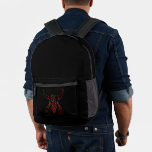 Red Ghost Dance Buffalo line black backpack