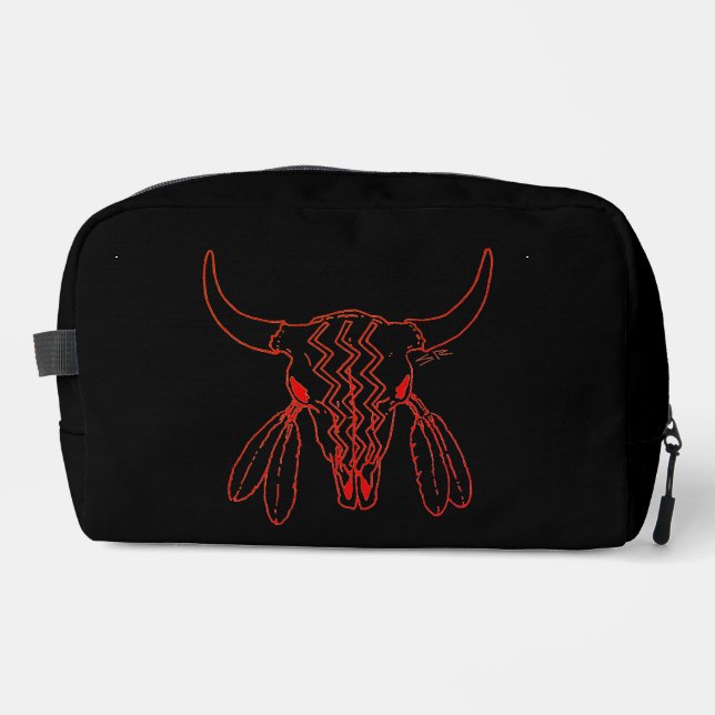 Red Ghost Dance Buffalo line black dopp kit (Front)