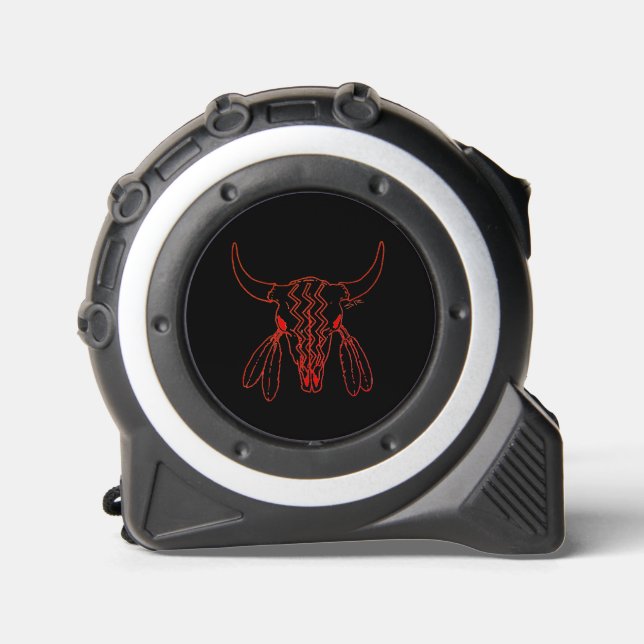 Red Ghost Dance Buffalo line black tape measure 1 (Front)