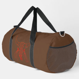 Red Ghost Dance Buffalo line brown lg duffel bag