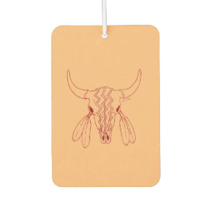 Red Ghost Dance Buffalo line tan air freshener