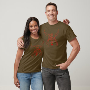 Red Ghost Dance Buffalo line women brown t-shirt