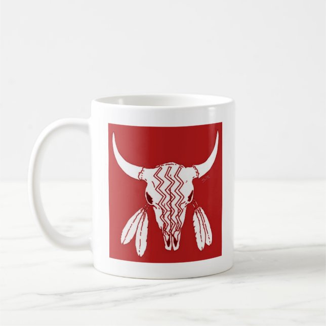 Red Ghost Dance Buffalo mug (Left)