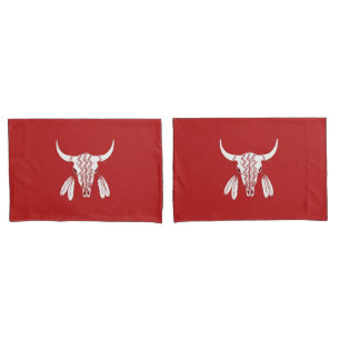 Red Ghost Dance Buffalo pillowcases