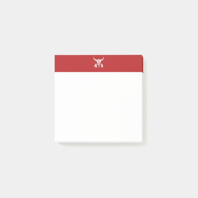 Red Ghost Dance Buffalo red white note pads (Front)