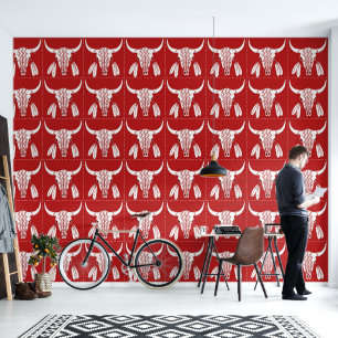 Red Ghost Dance Buffalo smooth vinyl wallpaper