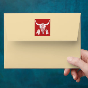 Red Ghost Dance Buffalo tan std envelopes back