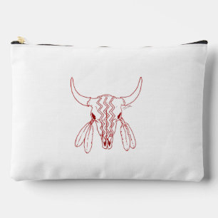 Red Ghost Dance Buffalo white accessory bag pouch