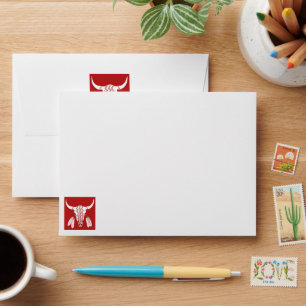 Red Ghost Dance Buffalo white small envelopes