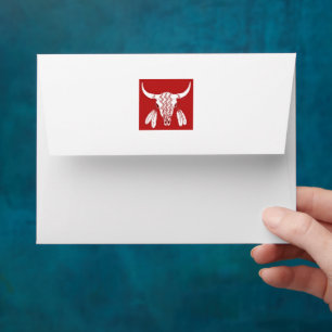 Red Ghost Dance Buffalo white small envelopes back